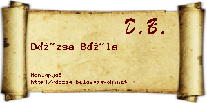 Dózsa Béla névjegykártya
