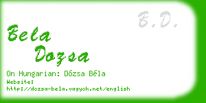 bela dozsa business card